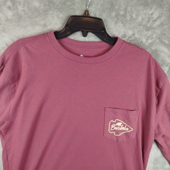 Burlebo Bear Essentials Long Sleeve Pocket T Shirt Mens L Red Cotton Blend - Picture 3 of 11